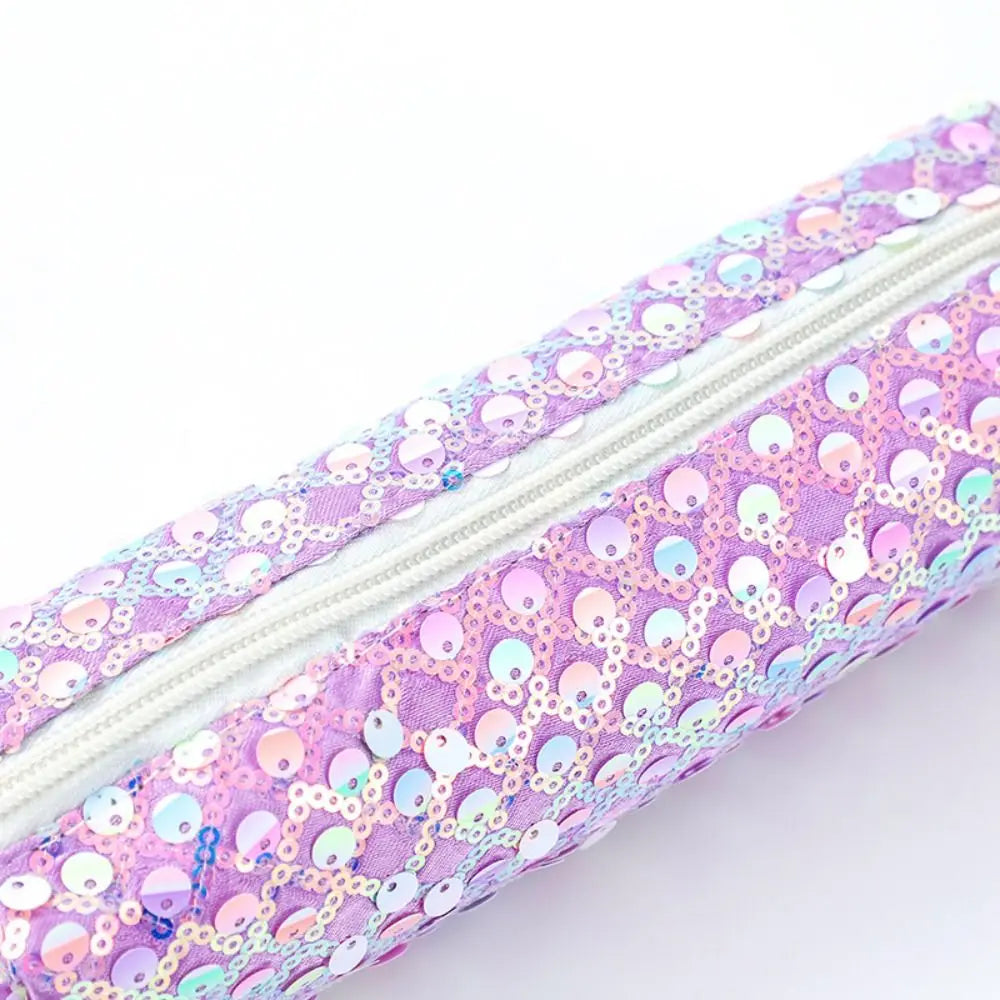 Rainbow Sequin Pencil Case – Shiny Zipper Pouch for Students