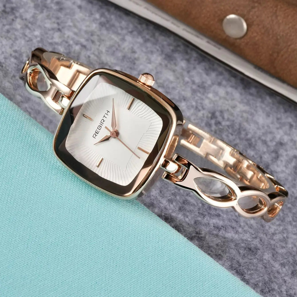 REBIRTH Luxury Bracelet Quartz Watch – Roman Numeral Dial Bracelet Quartz Watch Nixie