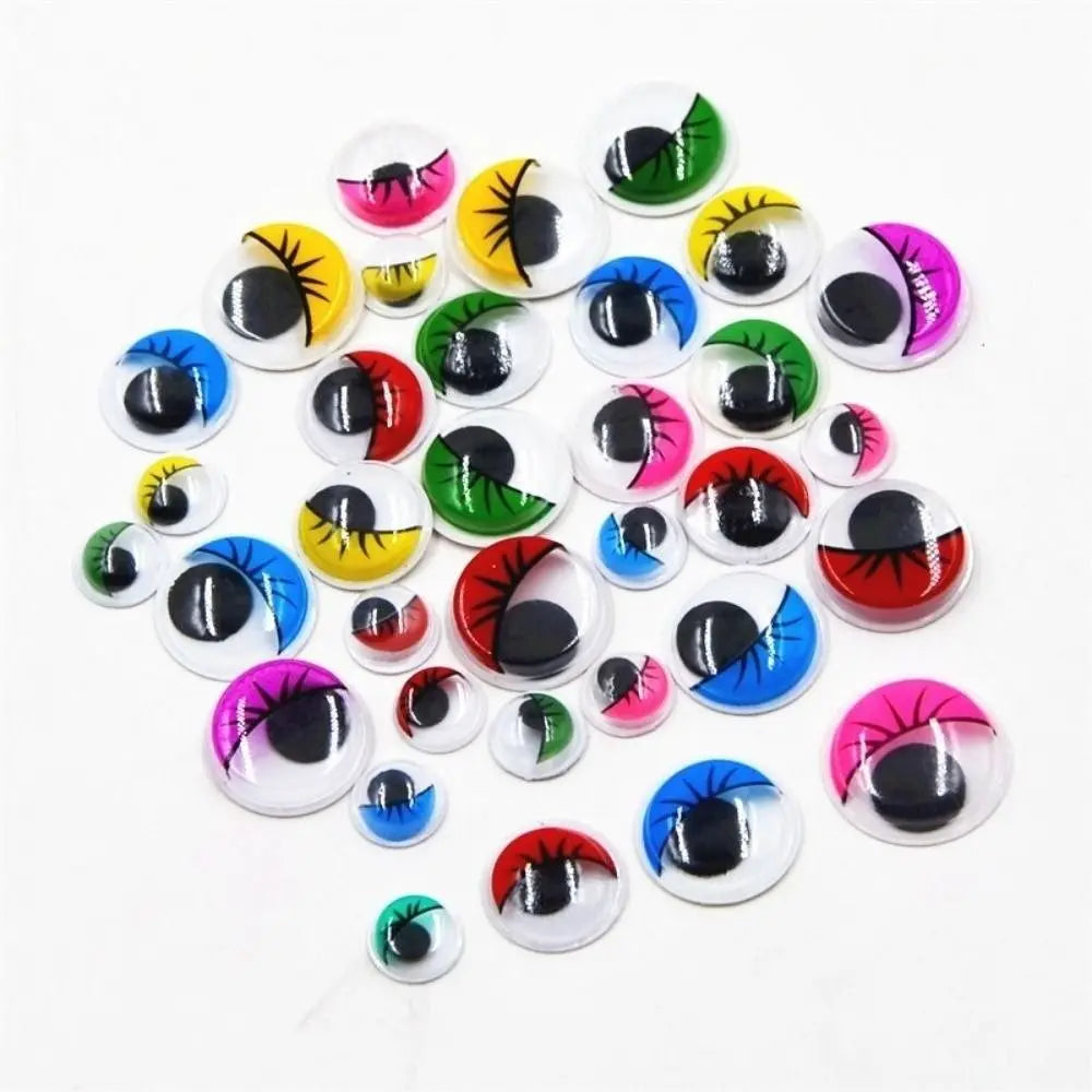 3D Wiggling Doll Eyes with Eyelashes | 50/100pcs DIY Craft Doll Craft Eyes Nixie