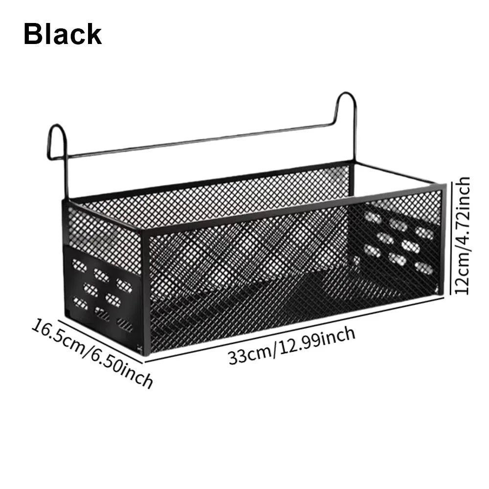 Punch-Free Bedside Hanging Basket – Bed Storage Shelf Rack Bedside Storage Shelf Nixie Black