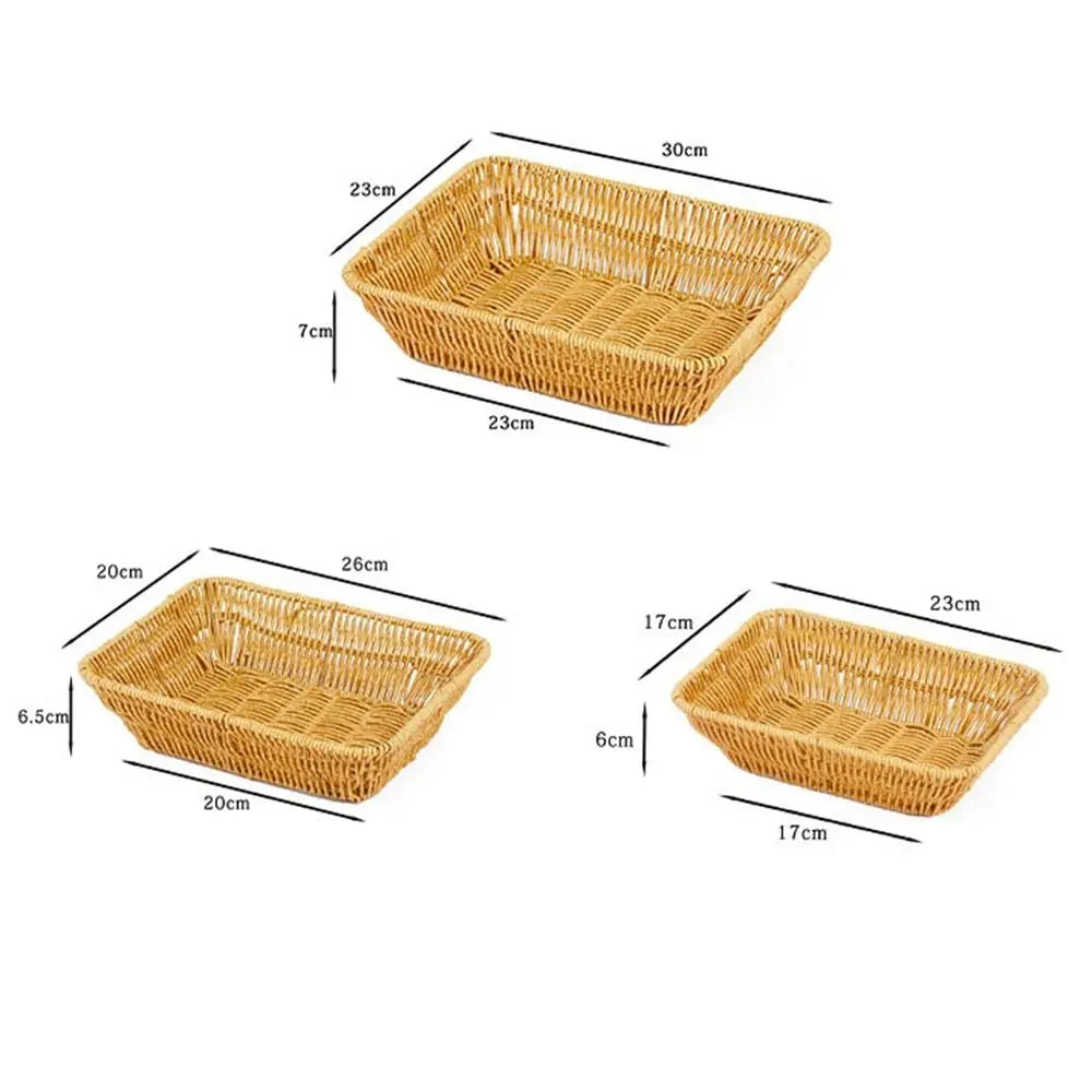 Imitation Rattan Woven Storage Basket & Fruit Tray – 10 Styles Woven Storage Basket Nixie