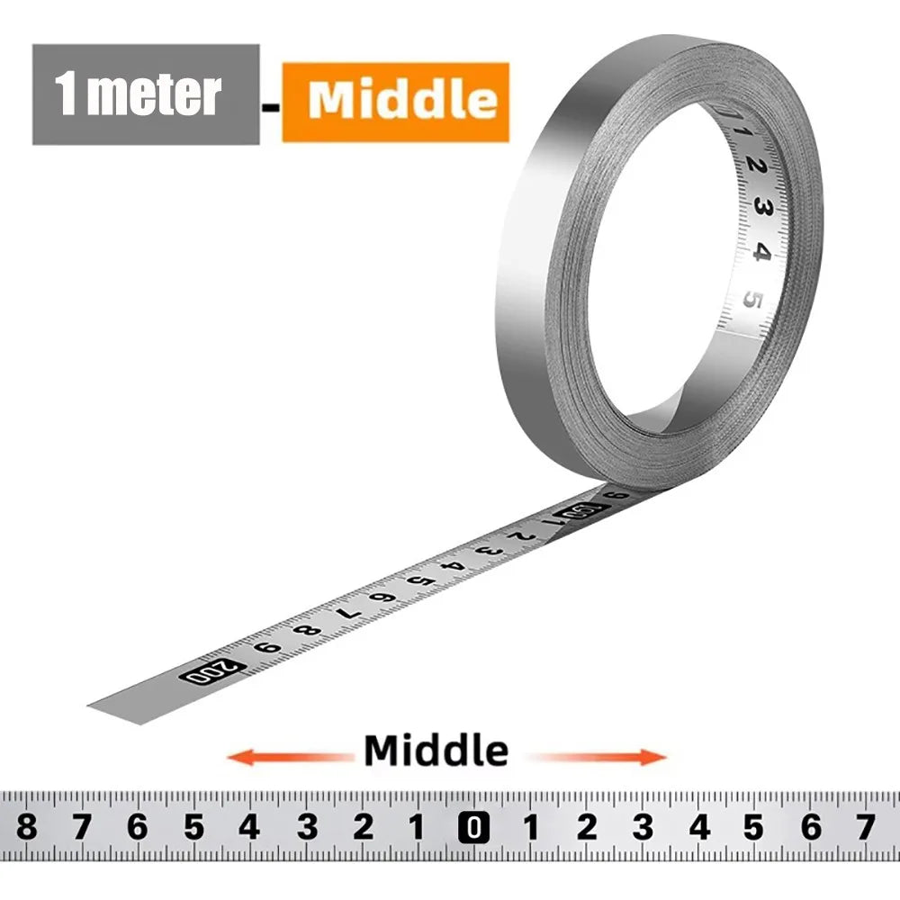 Self-Adhesive Stainless Steel Measuring Tape 12MM 1–3M