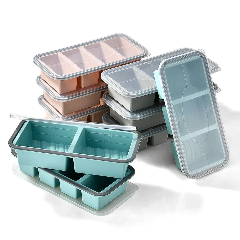 Compartment Lunch Box 2/3/4 Grid Microwave Safe Silicone