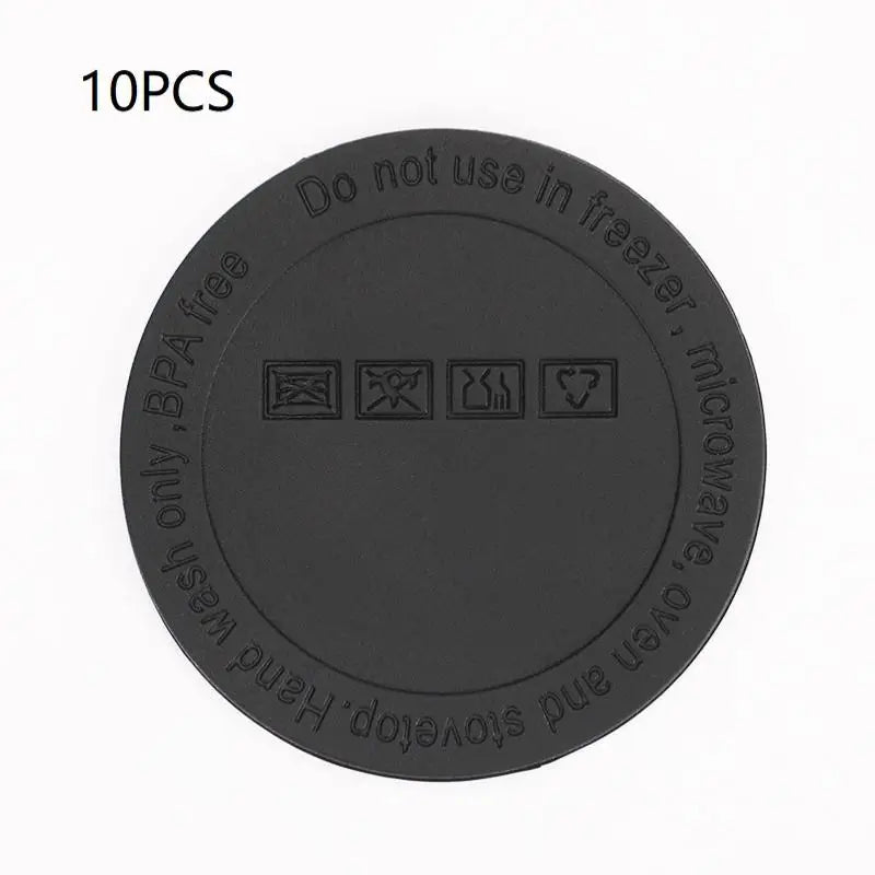 10 Pcs Round Rubber Coaster Pads – Non-Slip Self-Adhesive Rubber Coaster Pads Nixie Black