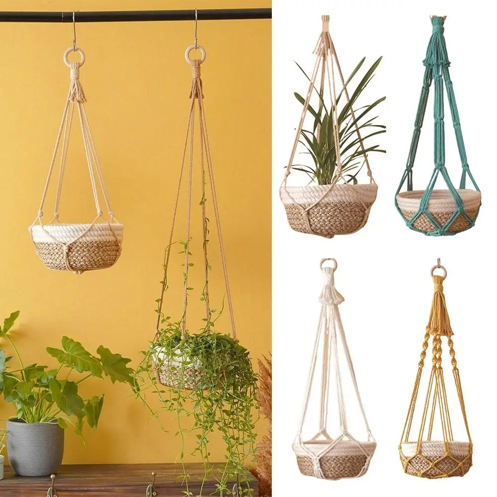 Macrame Plant Hanger Cotton Rope – Indoor & Balcony Décor Macrame Plant Hanger Nixie