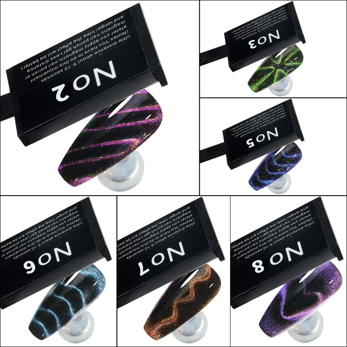 3D Cat Eye Nail Magnets Set – Holographic Magnetic Sheets Nail Art Magnet Nixie