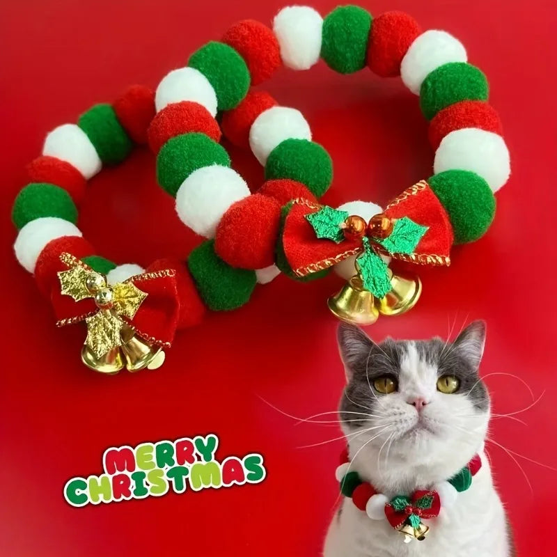 Christmas Dog Bowtie Collar – Adjustable Santa Pet Necktie Dog Bowtie Collar Nixie