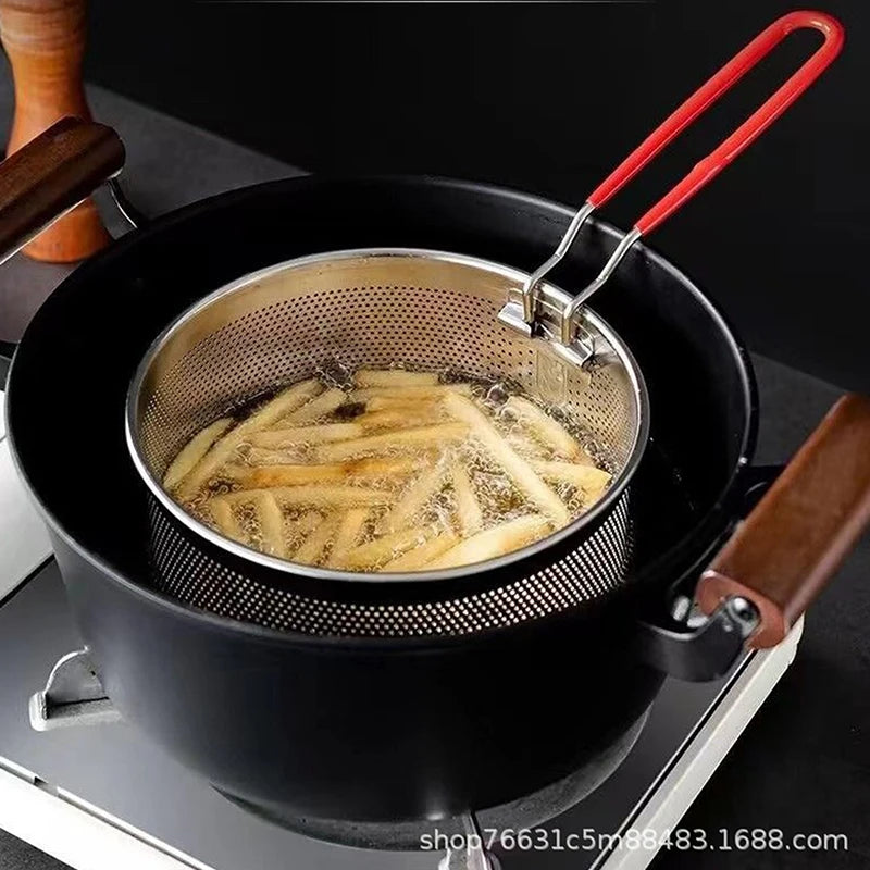 Stainless Steel Fry Basket Mesh Strainer Colander – 5 Sizes Fry Basket Strainer Nixie
