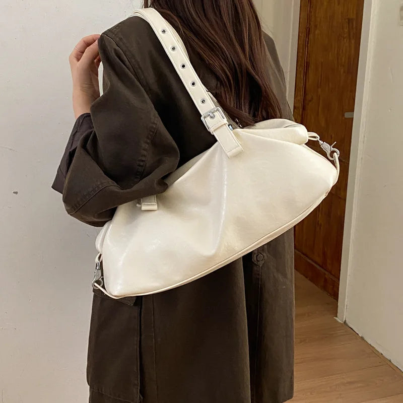 Vintage Distressed Soft Leather Boston Shoulder Bag for Women Leather Shoulder Bag Nixie