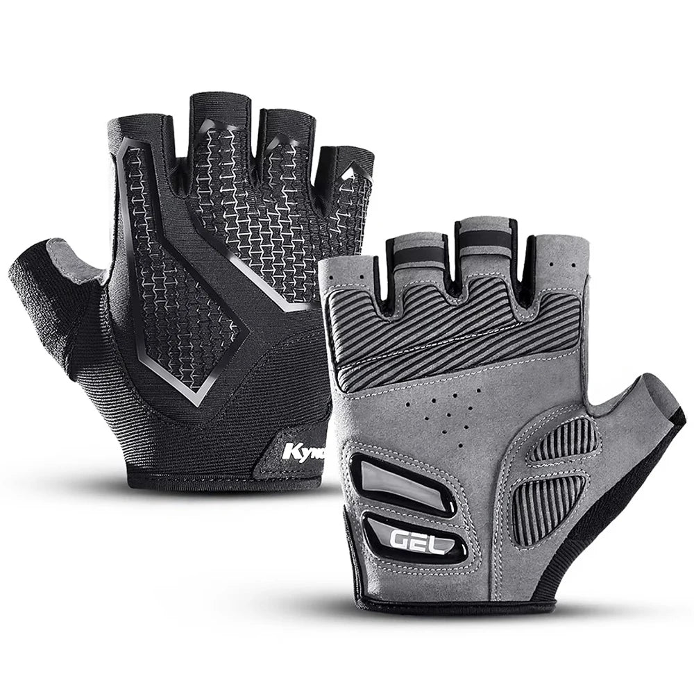 Nixie Half-Finger Cycling Gloves – Shock-Absorbing Silicone Cycling Gloves Nixie BLACK-GRAY M
