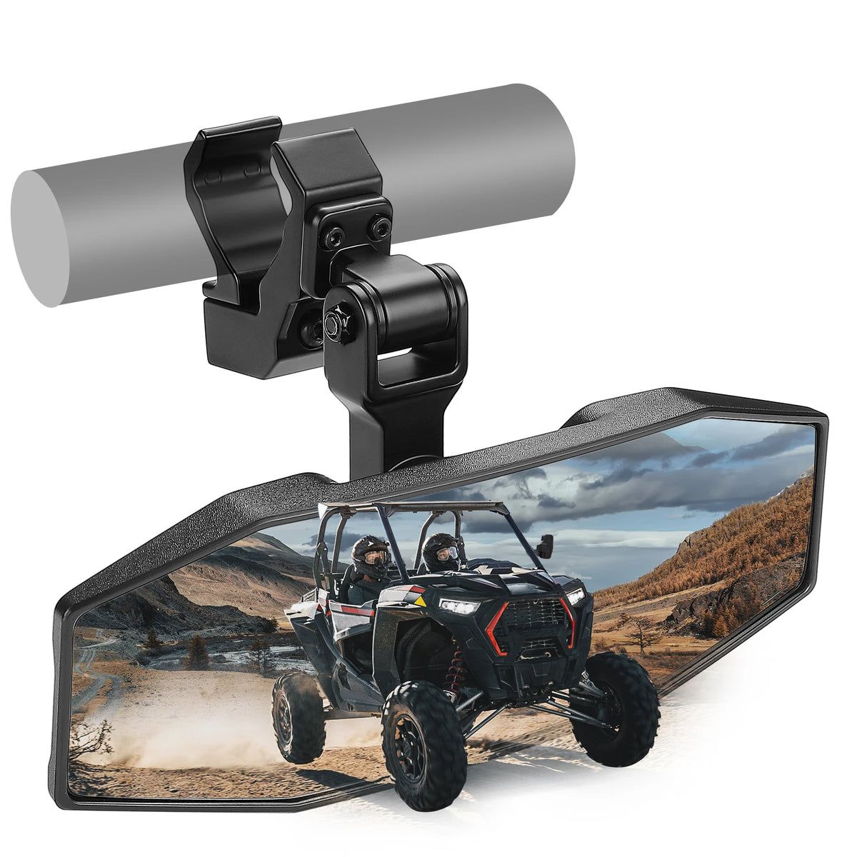 UTV Center Mirror Adjustable Clamp for 1.5"–2" Roll Cage UTV Rearview Mirror Nixie Mirror