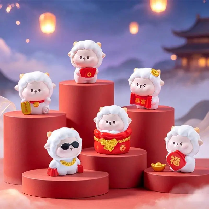 2027 Year of the Sheep Resin Figurine Set – Chinese New Year Resin Figurine Set Nixie