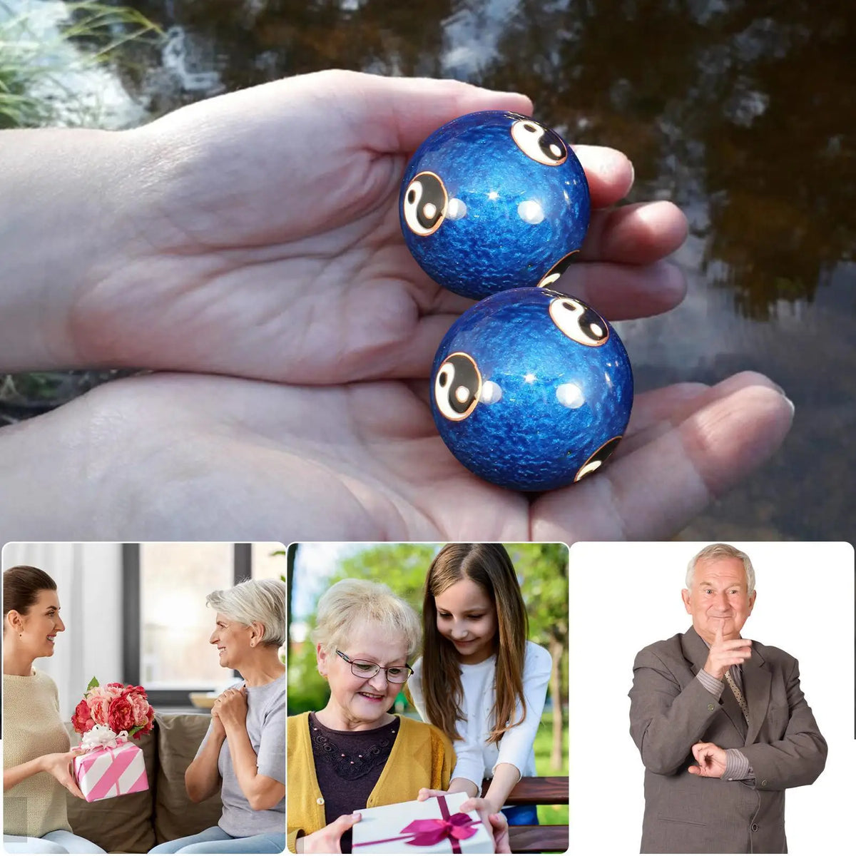 Chinese Baoding Balls 2-Pack – 1.85" Stainless Steel Meditation