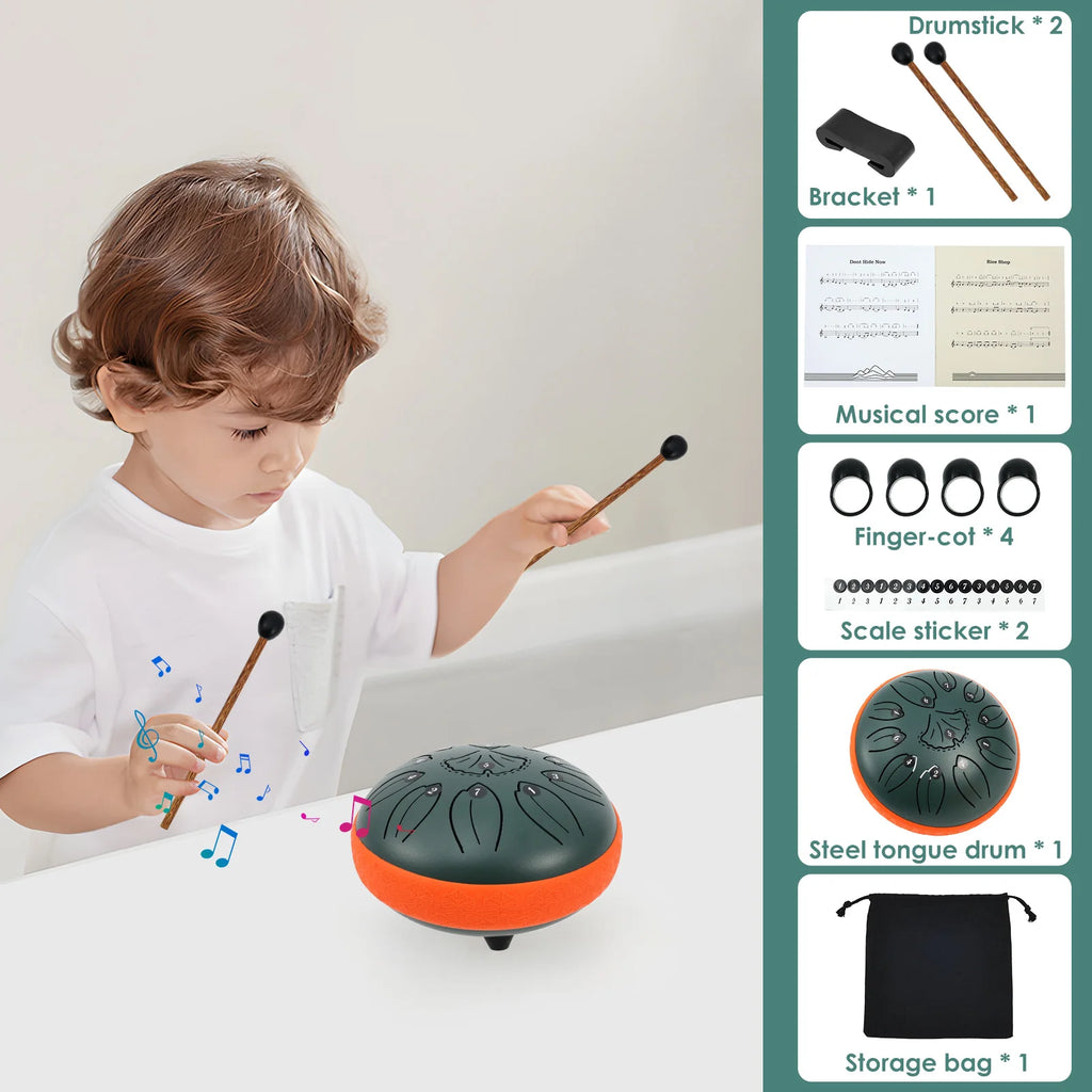 Steel Tongue Drum 11-Key Portable Hand Pan – Yoga & Meditation Hand Pan Drum Nixie