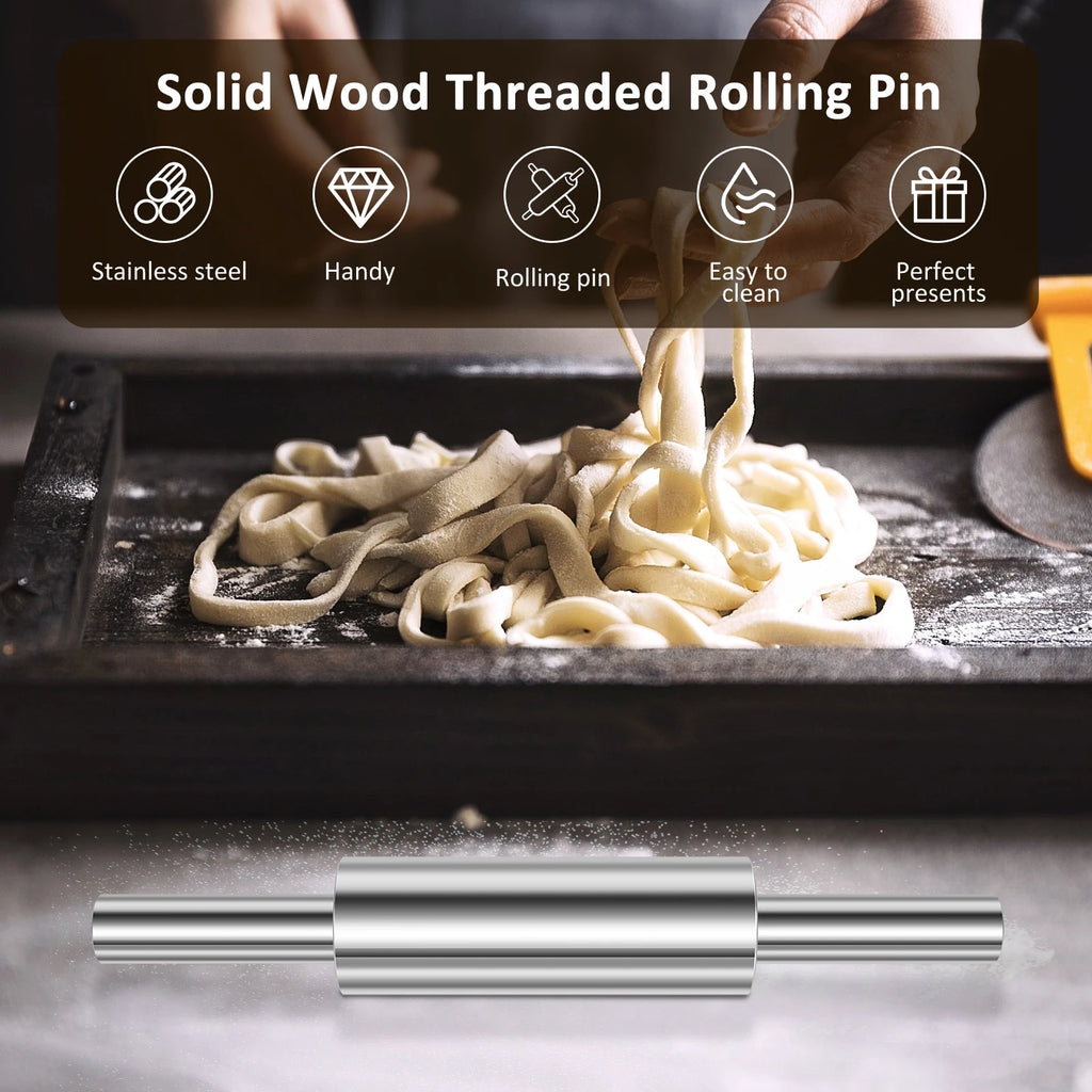 3-Piece Stainless Steel Rolling Pin Set – Nonstick & Ergonomic Baking Rolling Pin Nixie