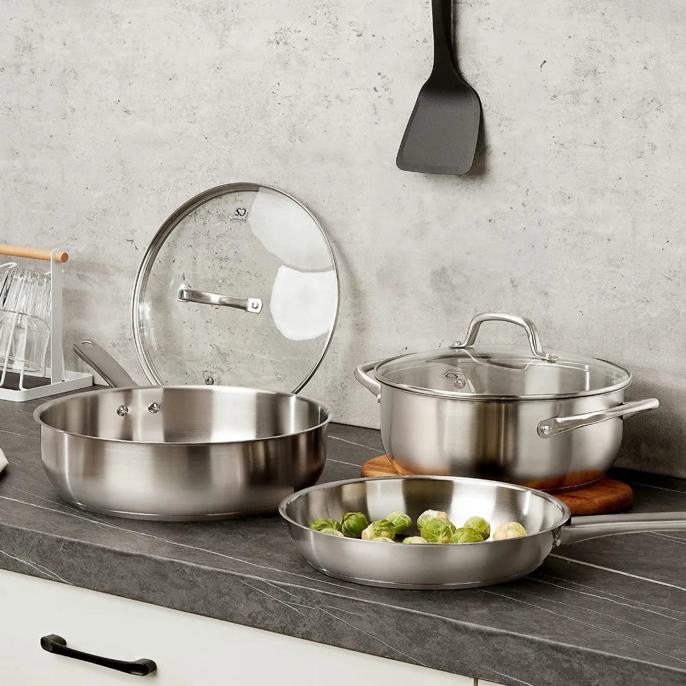 KOCH SYSTEME CS 10-Pc Stainless Steel Cookware Set | Induction Stainless Steel Cookware Set Nixie