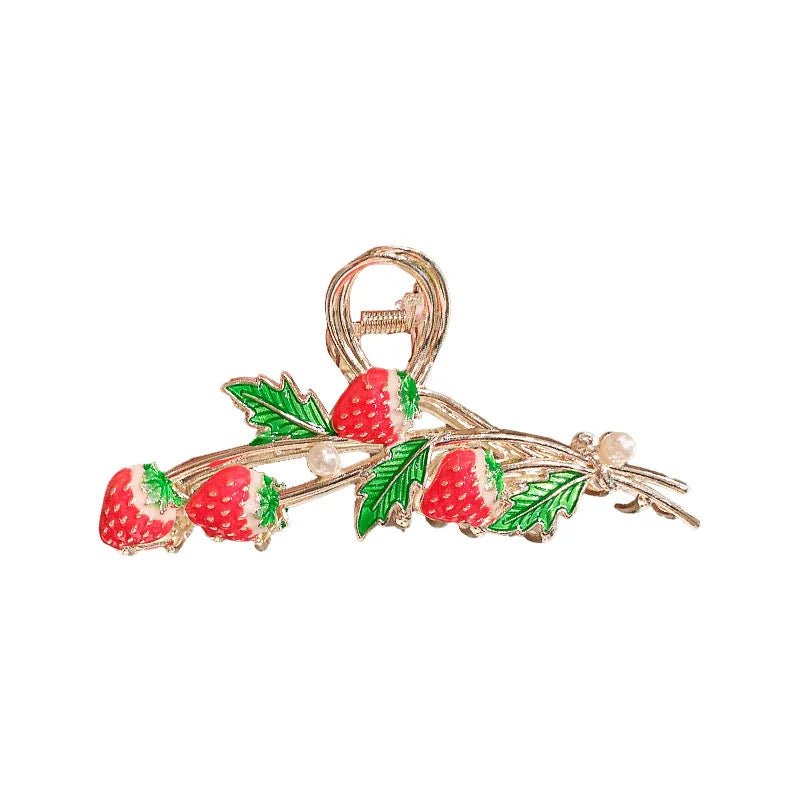 Strawberry Shark Bite Hair Clip for Women – Cute Jaw Clip Hair Jaw Clip Nixie