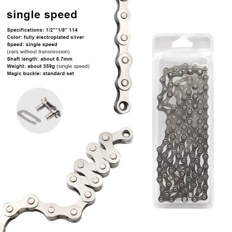 Ultralight Bicycle Chain 6-12 Speed 116 Links MTB Road Bike