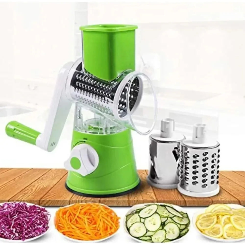 FEB.WIND Rotary Vegetable Cutter & Shredder with Drum Blades Rotary Kitchen Grater Nixie