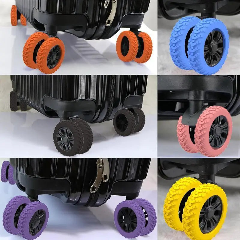 8PCS Rubber Luggage Wheel Covers – Silent Suitcase Caster Protectors Luggage Wheel Covers Nixie