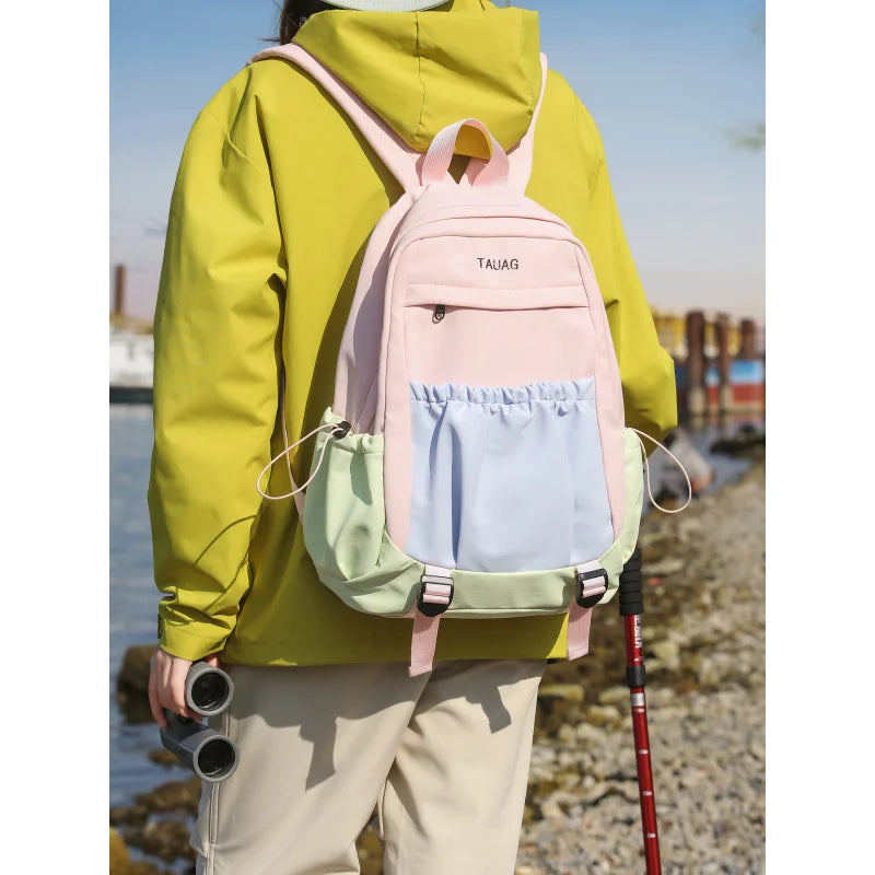 Nixie Color-Block Nylon Backpack | Travel & College Bag Nylon Backpack Nixie