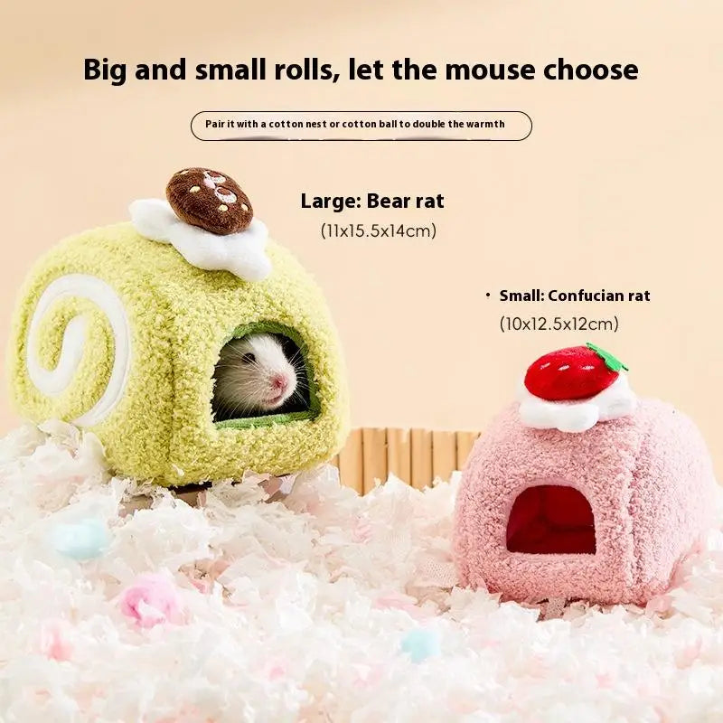 Cute Cake Plush Hamster House – Small Pet Nest & Hideout Small Pet Nest Nixie