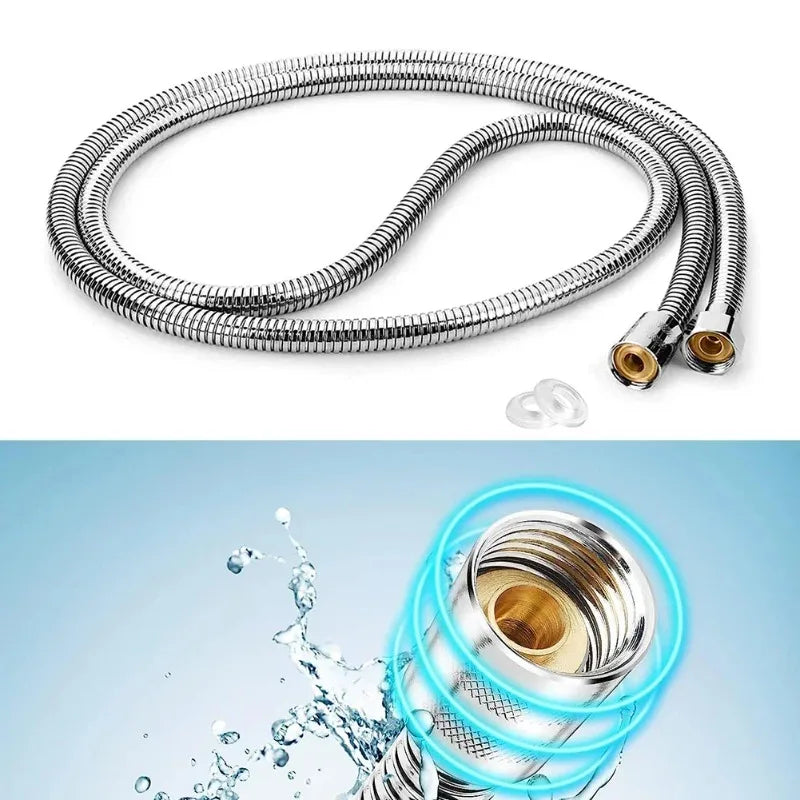 2M Stainless Steel Shower Hose Extension Tube | Bathroom Shower Hose Extension Nixie