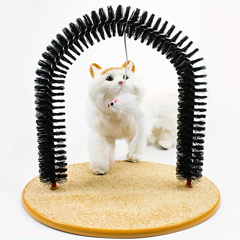 Cat Arch Self-Grooming Brush & Scratching Pad – Interactive Toy Cat Grooming Toy Nixie