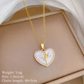 Heart Pendant Necklace – Gold Minimalist Stainless Steel Choker Pendant Necklace Nixie XL2606-251