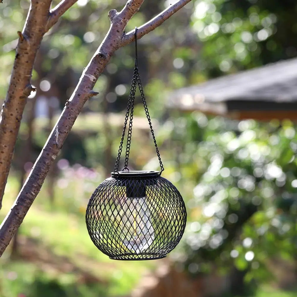 Solar Hanging Lantern Metal Mesh Outdoor Garden Patio Décor Solar Outdoor Lantern Nixie