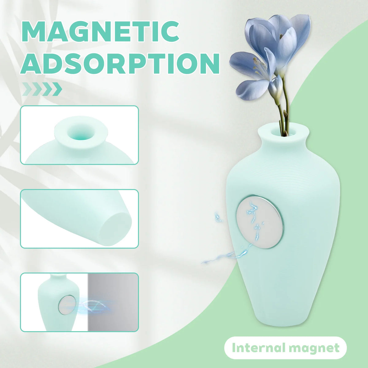 5Pcs 3D Printed Mini Vase Fridge Magnets | Pastel Decor Set