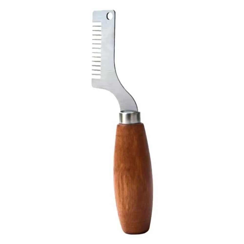 Stainless Steel Scallion & Onion Chopper – Wooden Handle Vegetable Chopper Nixie Brown
