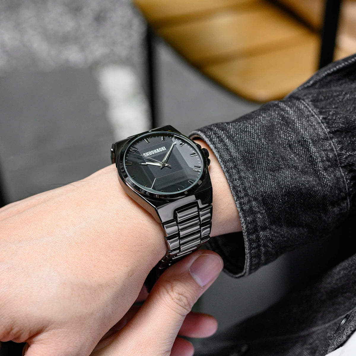 REBIRTH Men's Stainless Steel Quartz Watch – Waterproof Quartz Wristwatch Nixie