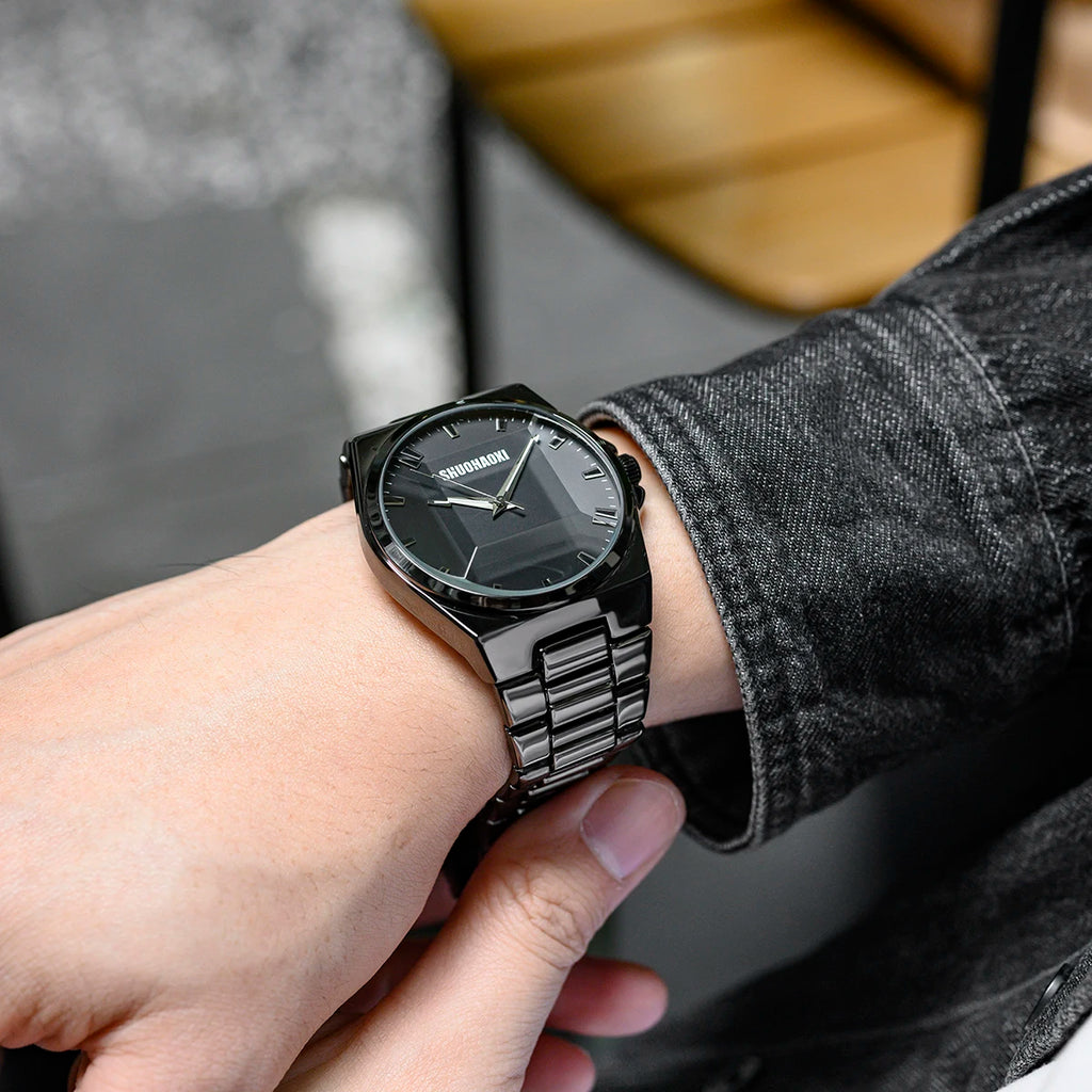 REBIRTH Men's Stainless Steel Quartz Watch – Waterproof Men's Quartz Watch Nixie