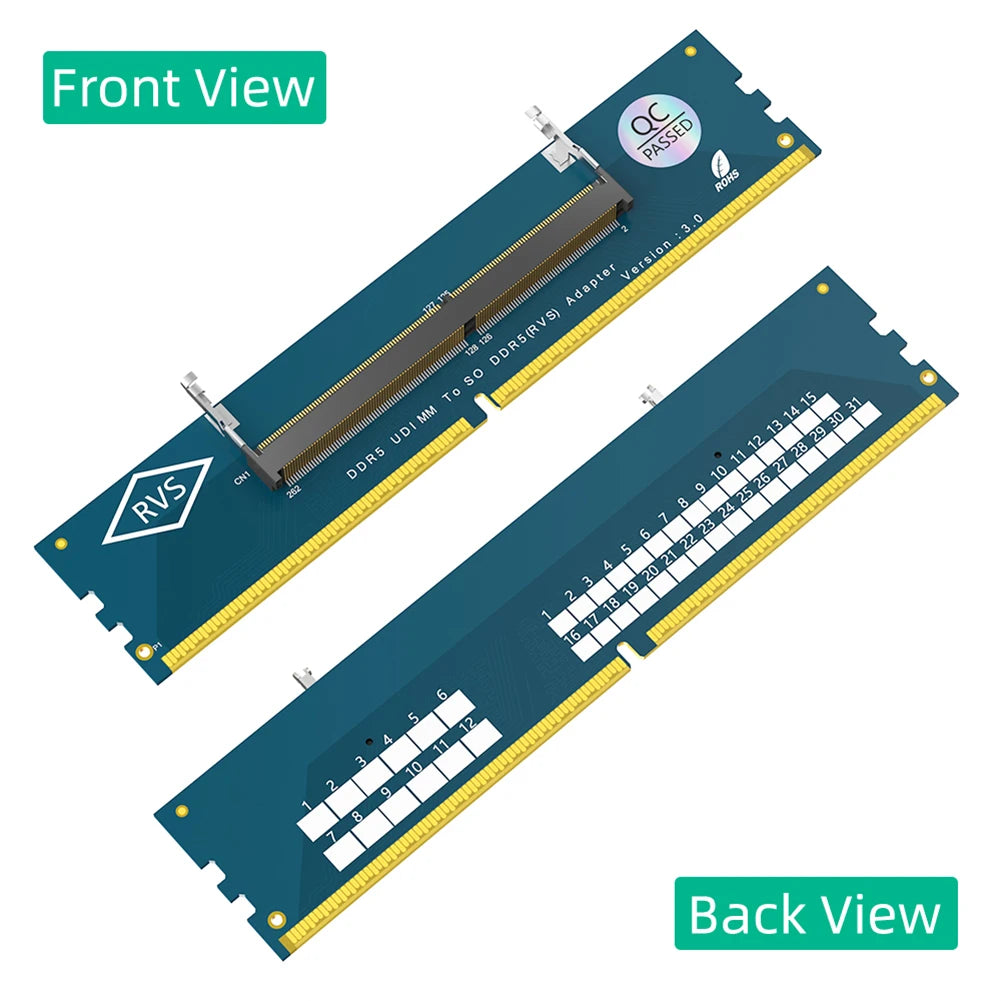 DDR5 SO-DIMM to U-DIMM Desktop Adapter Converter Card Memory Adapter Card Nixie