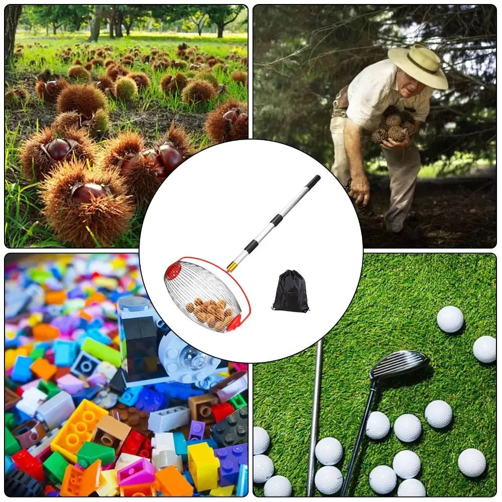 Telescoping Nut Harvester & Ball Collector – Adjustable Pole Nut Harvester Tool Nixie