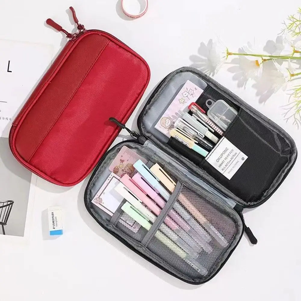 Oxford Pencil Case Ultra-Thin Portable Pen Bag Organizer Pencil Case Nixie