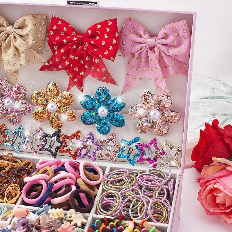 788-Pc Girls Flower Hair Accessories Set – Bands & Clips Hair Accessories Set Nixie