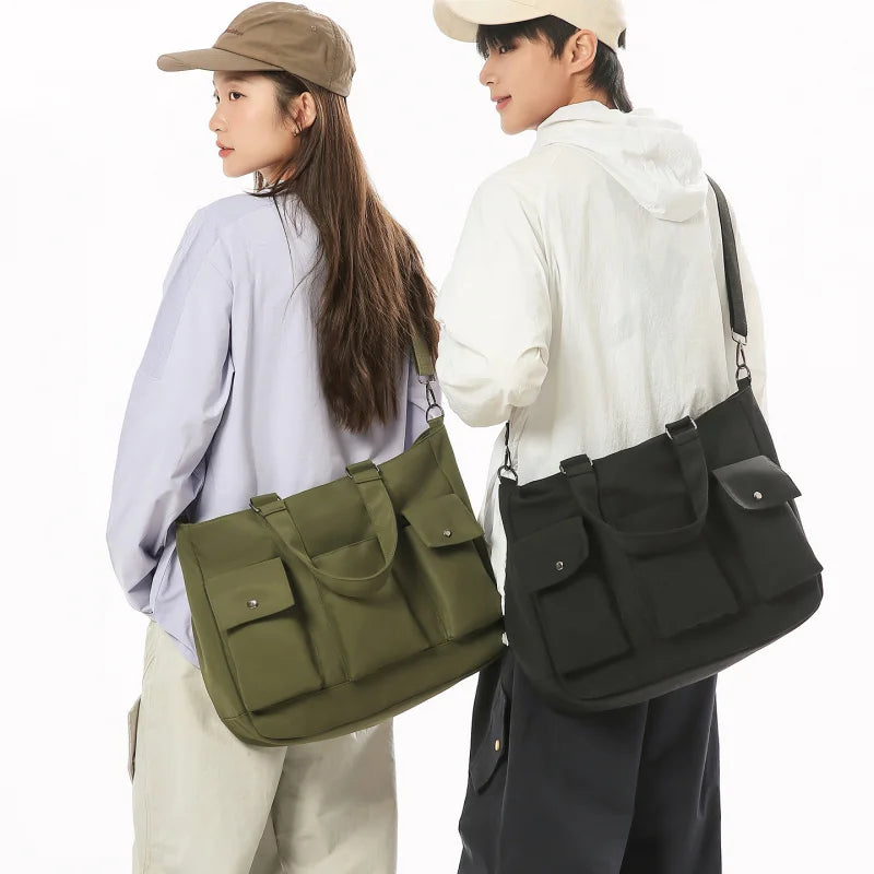 Large Capacity Nylon Shoulder Bag – Lightweight Multi-Pocket Tote Shoulder Tote Bag Nixie