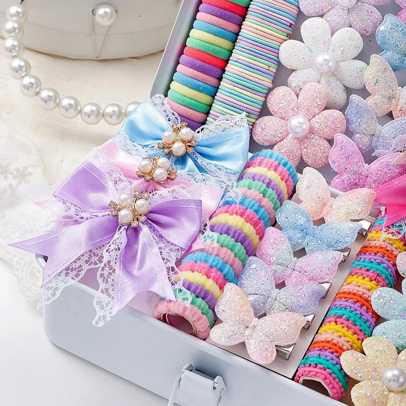177-Piece Kids Hair Accessories Set – Colorful Bows & Clips Kids Hair Accessories Nixie