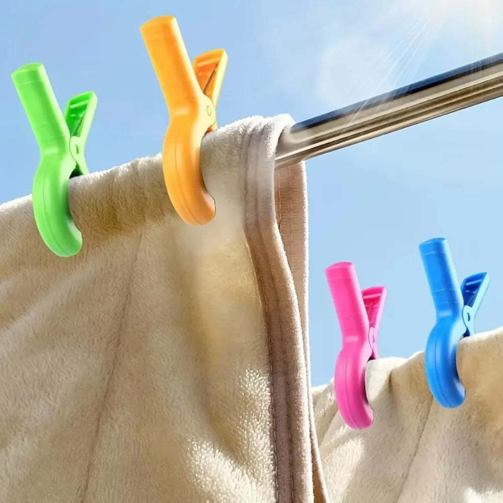 4-Pack Windproof Beach Towel Clips for Chairs, Pool & Cruise