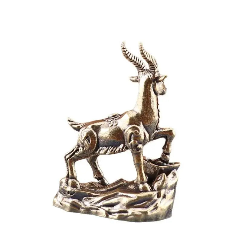 Feng Shui Zodiac Goat Statue with Lucky Coins – Desk Décor Decorative Figurine Nixie