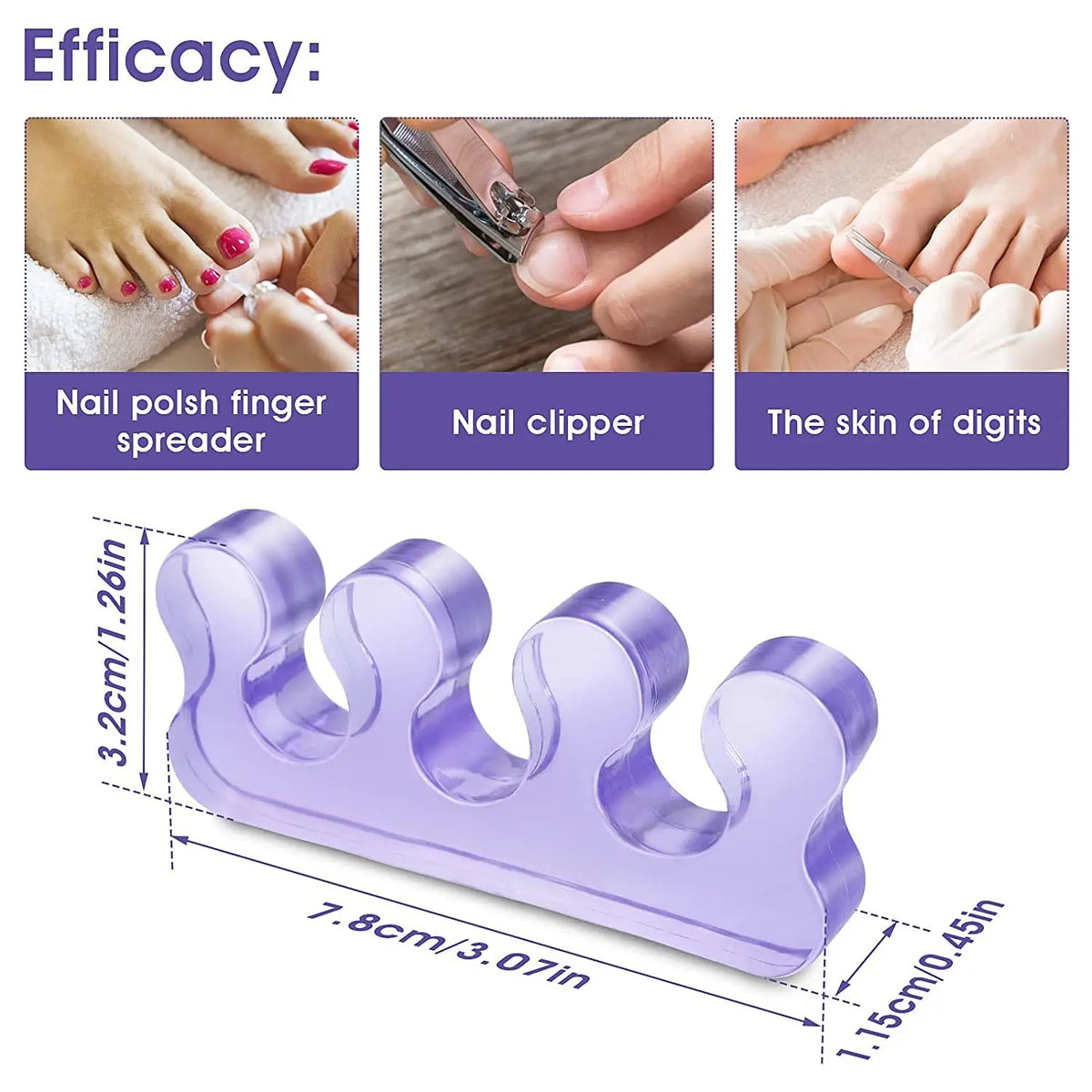 Silicone Toe Separators Soft Gel Spacers for Pedicure | 1 Pair Toe Separators Nixie