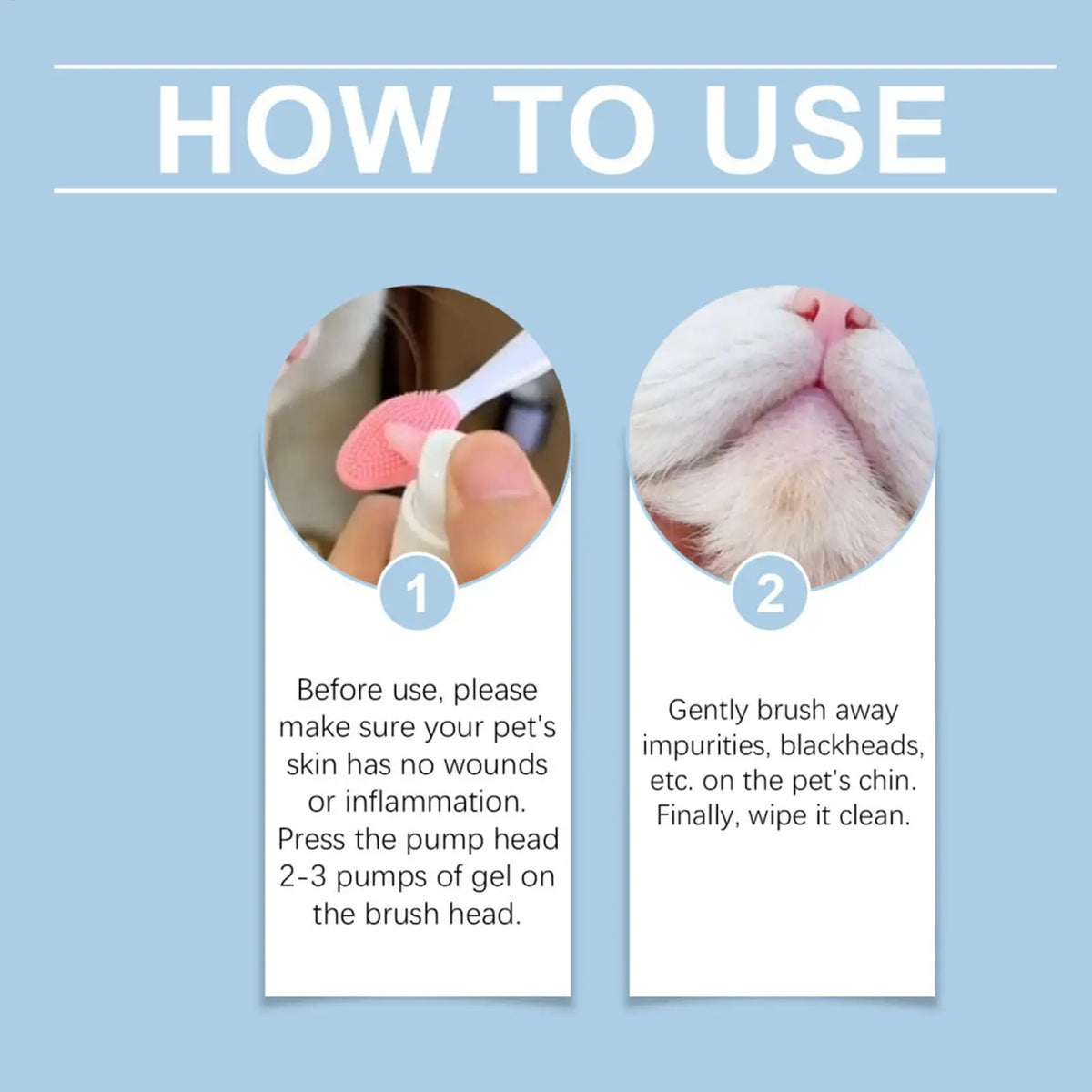 Cat Chin Cleaner 30g – Gentle Pet Chin Lotion & Brush Kit Pet Grooming Kit Nixie