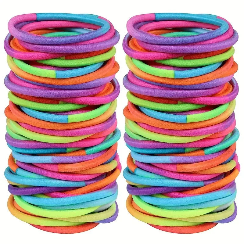 50pcs 4MM Black Elastic Hair Bands Ponytail Holders | Pack Elastic Hair Bands Nixie