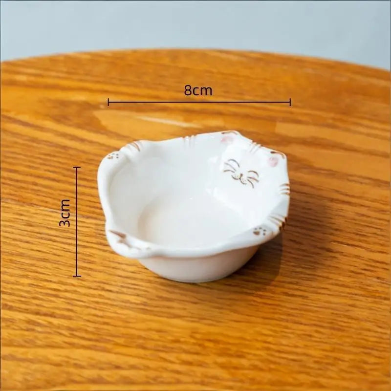 Cute Cat Ceramic Dipping Sauce Dish – Hot Pot Snack Plate