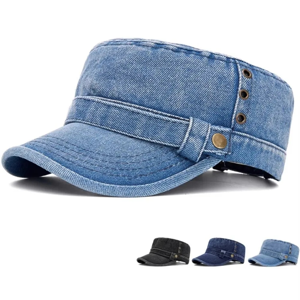 Unisex Flat Top Cadet Baseball Cap – Adjustable One Size