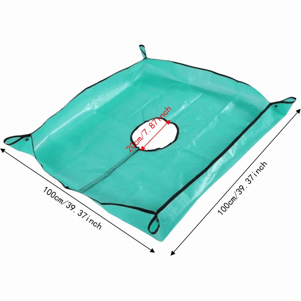 Foldable PE Garden Pruning Tarp 100x100cm – Leaf Catcher Mat