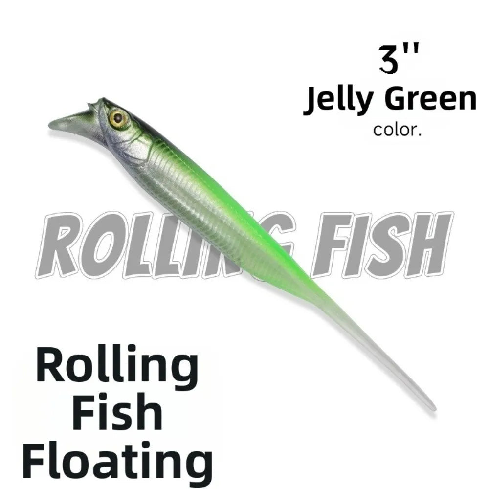 TPE Soft Bait Fishing Lure 2.5" & 3" Rolling Action – 8 Pack
