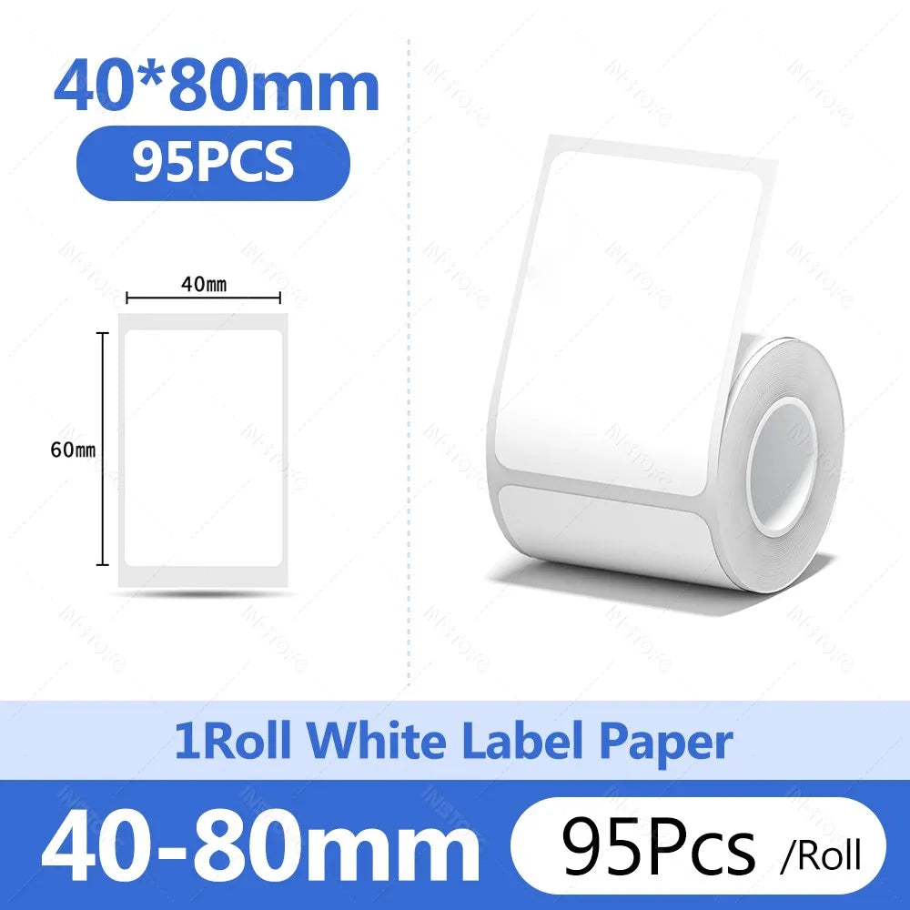 Niimbot B21/B1/B3S/B31 Waterproof Thermal Label Stickers Thermal Label Paper Nixie White 40x80mm